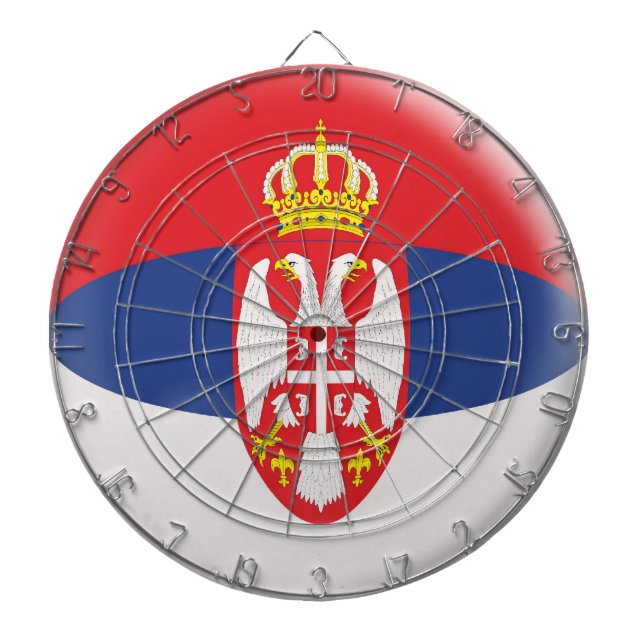 Tablero De Dardos Dartboard com a bandeira sérvio de Serbia de 6 (Frente)
