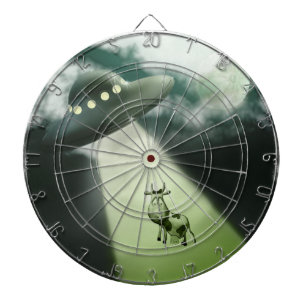 Tablero De Dardos Dartboard cómico da abducção da vaca do UFO