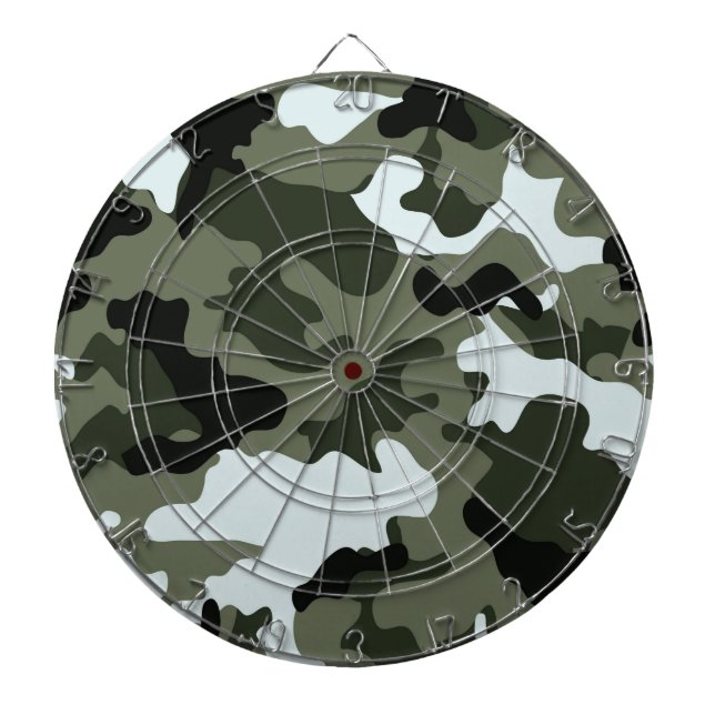 Tablero De Dardos Dartboard do Camo Verde Militar. (Frente)