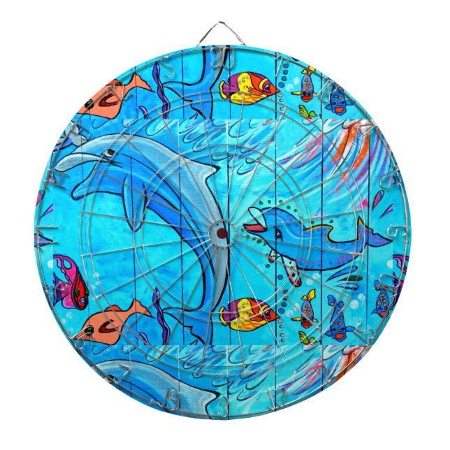 Tablero De Dardos dartboard dos golfinhos da natação (Frente)