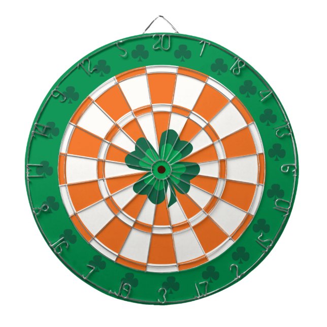 Tablero De Dardos Dartboard irlandês: Verde, laranja, e branco do (Frente)