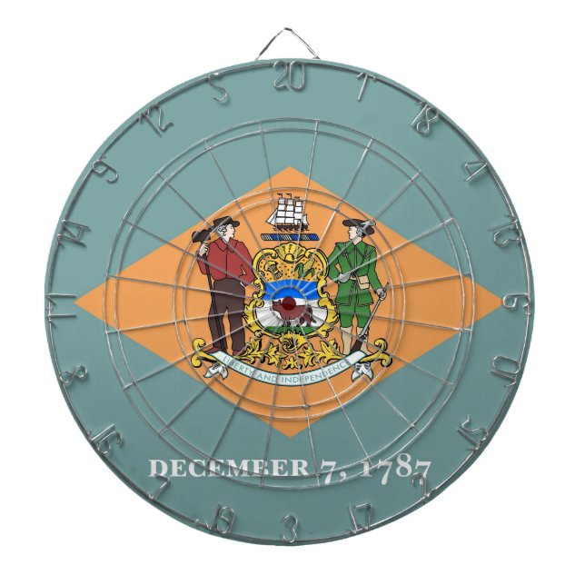 Tablero De Dardos Dartboard with Flag of Delaware, EUA (Frente)