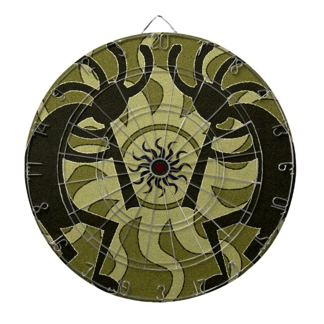 Tablero De Dardos Design a sudoeste dançando Kokopelli Tribal Sun (Frente)