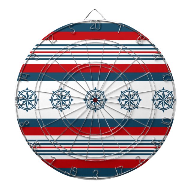 Tablero De Dardos Design com tema náutico (Frente)