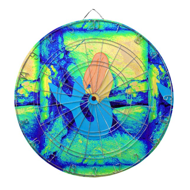 Tablero De Dardos design da sereia de cauda azul (Frente)