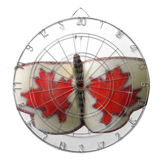 Tablero De Dardos Design de Borboleta de Bandeira Canadiana (Frente)