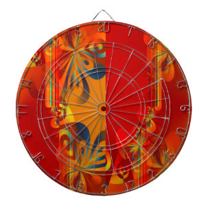 Tablero De Dardos Design gráfico sem costura - laranja vermelha I