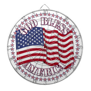 Tablero De Dardos Deus Abençoe a América Com a Bandeira dos EUA e 50