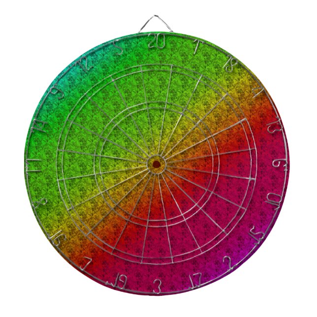 Tablero De Dardos Diag Gradient Floral Patterno Vermelho Gradiente A (Frente)