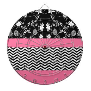 Tablero De Dardos divisa floral rosa