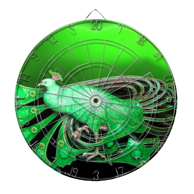 TABLERO DE DARDOS ELEGANTE PEACOCK EM VERDE (Frente)