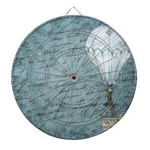 Tablero De Dardos Escrita Manusca Azul Balão de Ar Quente