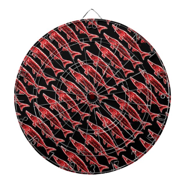 Tablero De Dardos esturjão vermelho preto (Frente)