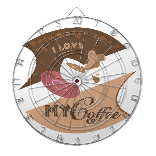 Tablero De Dardos Eu Amo Meu Café Retro Java (Frente)