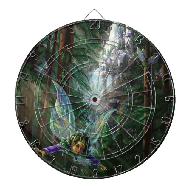 Tablero De Dardos Fadas da Floresta e Castelo da Cachoeira (Frente)