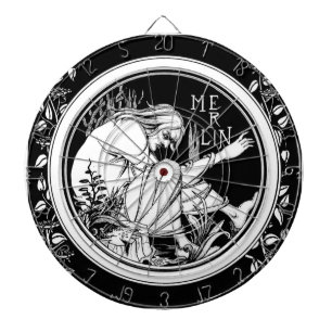 Tablero De Dardos Fantasia Merlin Art Nouveau