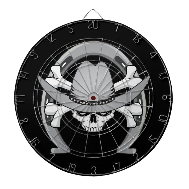 Tablero De Dardos Ferradura do Crânio do Cowboy (Frente)