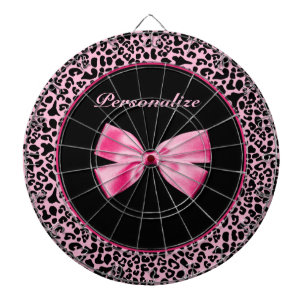 Tablero De Dardos Fita Tendente Rosa E Preta-Leopardo Rosa Quente