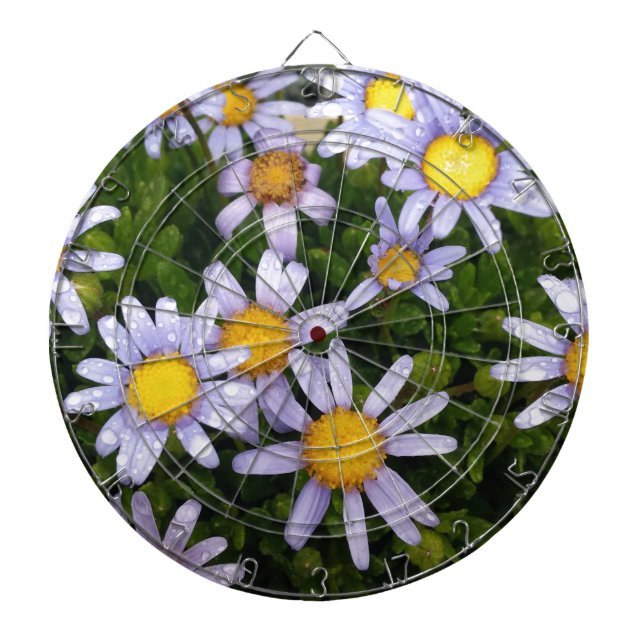 Tablero De Dardos Flores De Margarida, Flor Amarelo Branco, Visitas  (Frente)