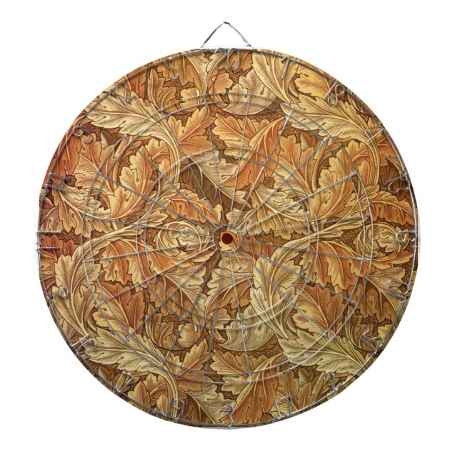 Tablero De Dardos Folhas de Outono Acanthus Marrom William Morris (Frente)