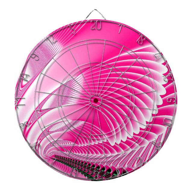 Tablero De Dardos Fractal de Asas Swan Rosa (Frente)