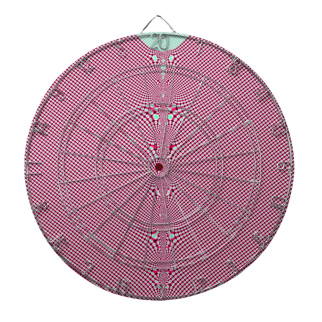 Tablero De Dardos Fractal de Camisa Gingham Rosa (Frente)