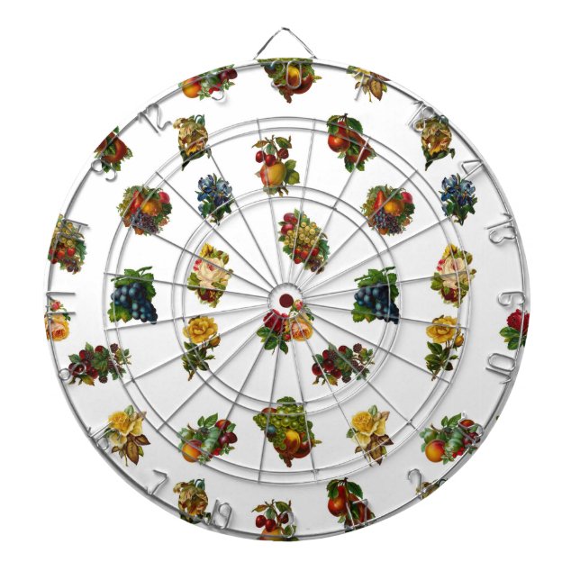 Tablero De Dardos Frutas e Flores Vintage (Frente)