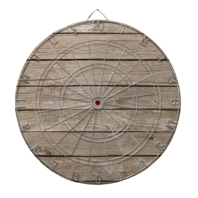 Tablero De Dardos Fundo Rustic Wood - Adicionar seu próprio texto pe (Frente)