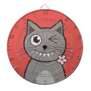 Tablero De Dardos Gato pisc engraçado do gatinho dos desenhos