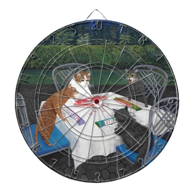 Tablero De Dardos Gats Playing Mahjong (Frente)