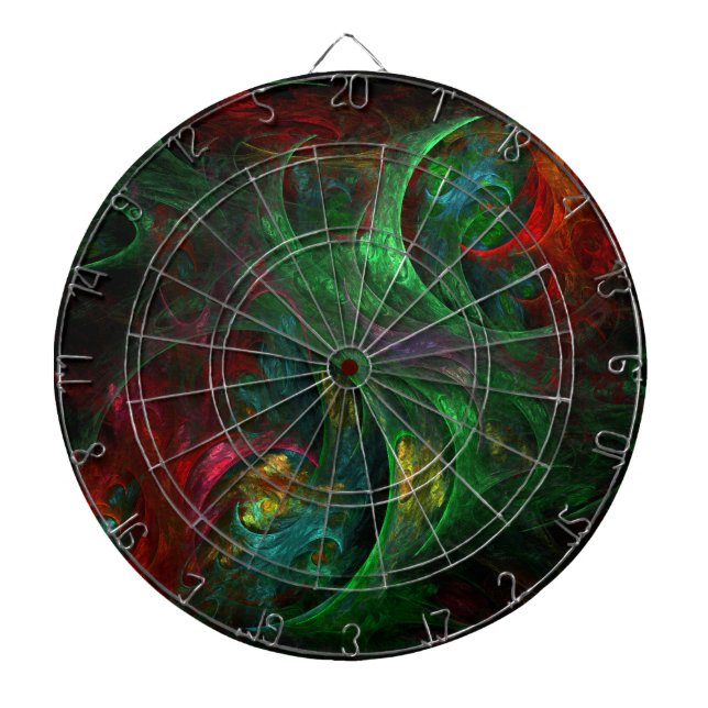 Tablero De Dardos Genesis Abstrato Art Verde (Frente)