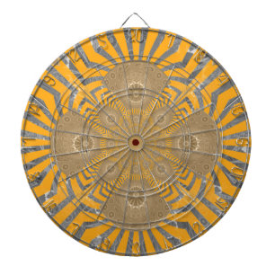 Tablero De Dardos Gilded Zephyr: Elegância em amarelo Ouro e cromo