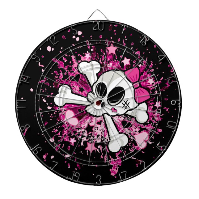 Tablero De Dardos Girlie Skull e Crossbones (Frente)