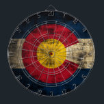 Tablero De Dardos Grunge Colorado Flag<br><div class="desc">Aqui temos nosso projeto personalizado Grunge Colorado Flag Dart Board</div>