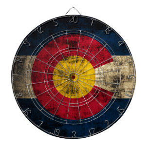 Tablero De Dardos Grunge Colorado Flag