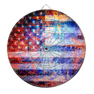 Tablero De Dardos Grunge da arte da bandeira americana