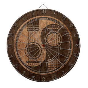 Tablero De Dardos Guitarra acústicas Yin Yang com efeito de madeira