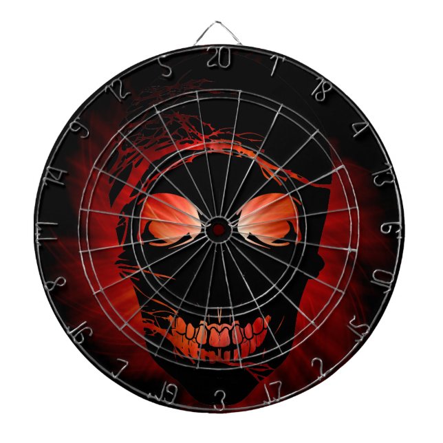Tablero De Dardos Halloween Skull com magia fogo (Frente)