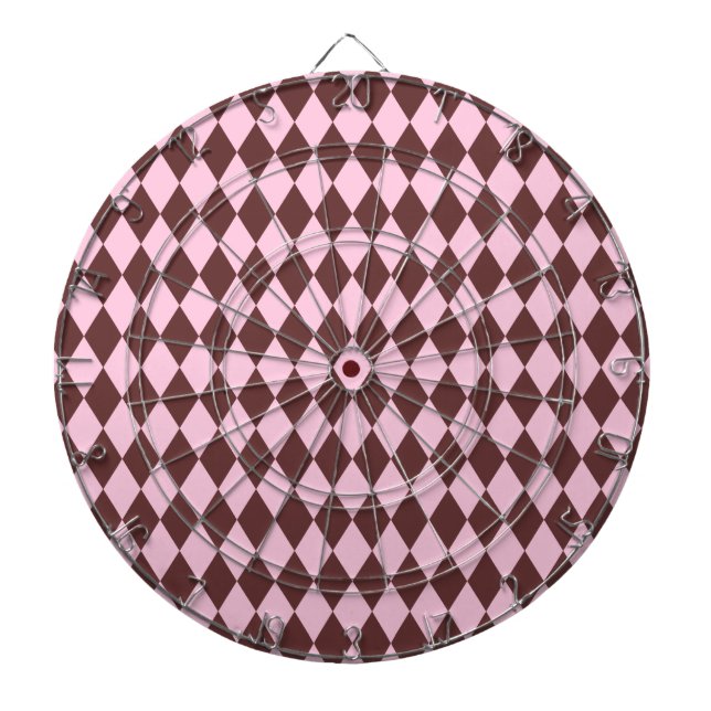 Tablero De Dardos Harlequin Brown e Pink (Frente)