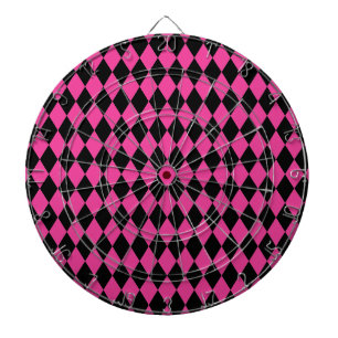 Tablero De Dardos Harlequin rosa-quente e preto