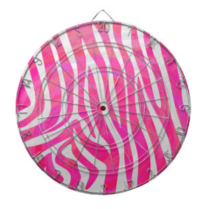 Tablero De Dardos Impressão branco e rosa-quente zebra