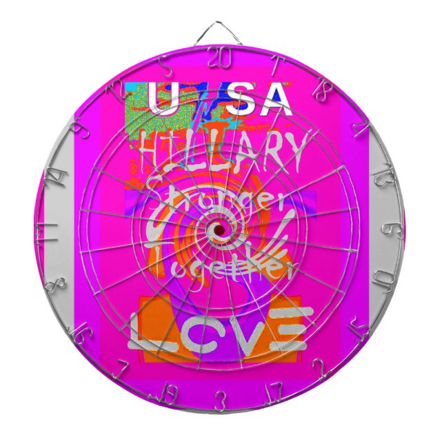 Tablero De Dardos Impressão de Arte de Inspiração Hillary com Bordas (Frente)