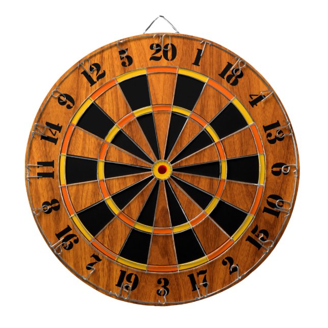 Tablero De Dardos Impressão ensolarado do folheado da teca para um (Frente)