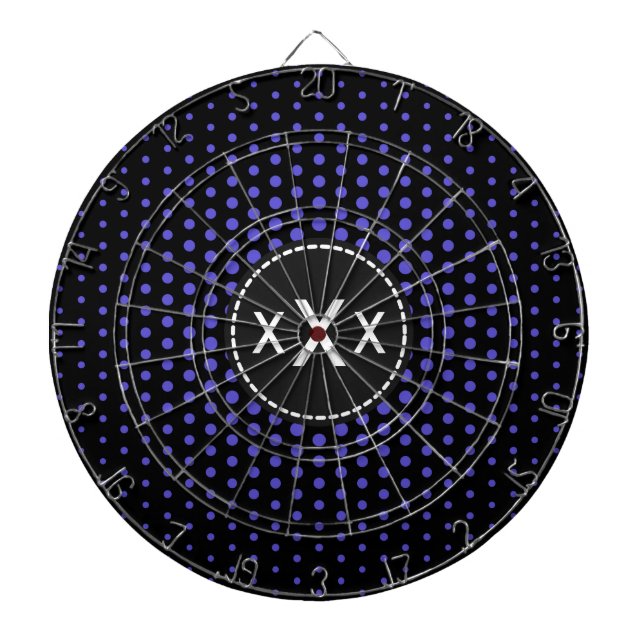 Tablero De Dardos Iris Techno Dots Modern Monograma (Frente)