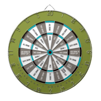 Tablero De Dardos Jogo do bebendo em Verde, Cinza e Azul Teal