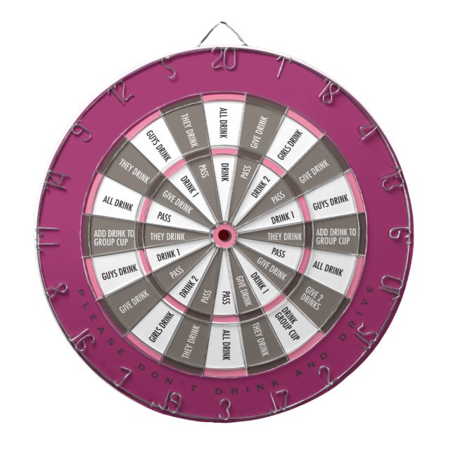 Tablero De Dardos Jogo do bebendo no rosa e nas cinzas (Frente)