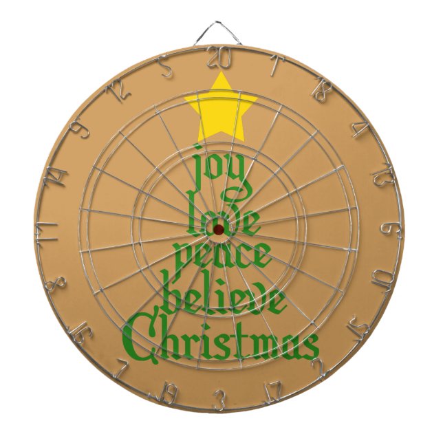 Tablero De Dardos Joy, Love, Peace, Acredite, Natal (Frente)