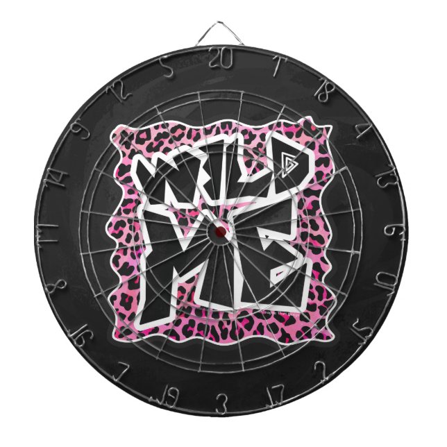 Tablero De Dardos Leopard me Wild Black and Hot Pink Design (Frente)