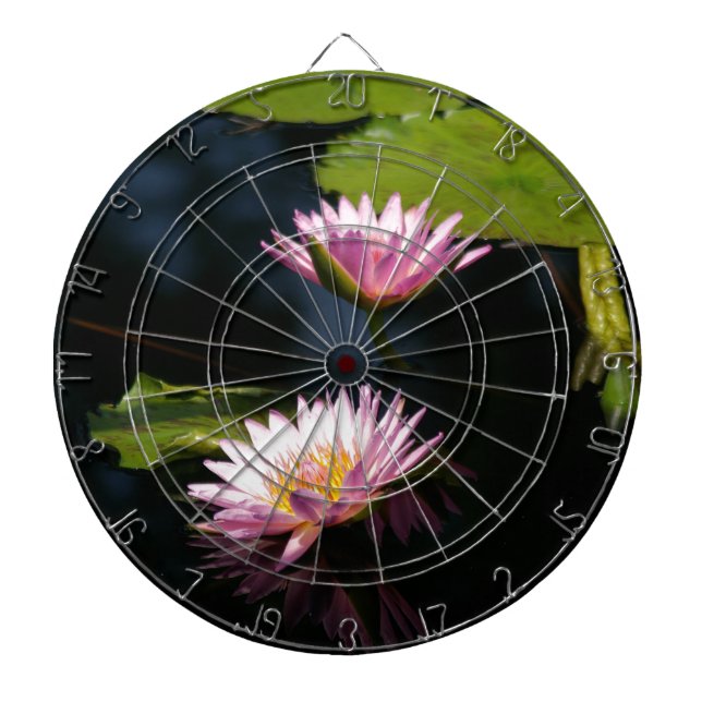 Tablero De Dardos Lírios de água roxa-rosa (Frente)