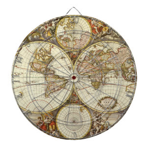 Tablero De Dardos Mapa Antigo do Mundo Antigo por Frederick de Wit,